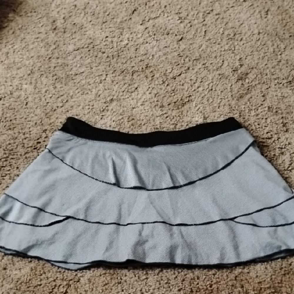 Kyodan Light Blue Tiered Skater Skirt with Black Waistband